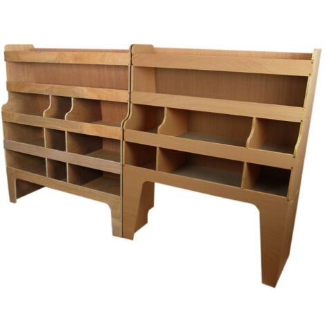 MONSTER SHOP Monster Racking - 2 Scaffali per Furgone Ford Transit Custom SWB & LWB in Compensato con 12 Staffe per Muratori, Elettricisti, Idraulici e Falegnami