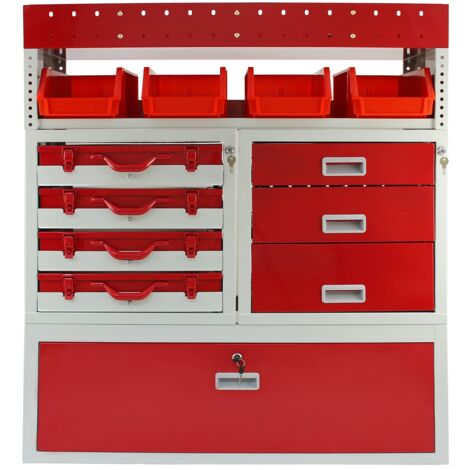 Monster Racking - Estantería para Furgonetas Universal Profesional Firecracker Capacidad 60kg Roja - Rojo