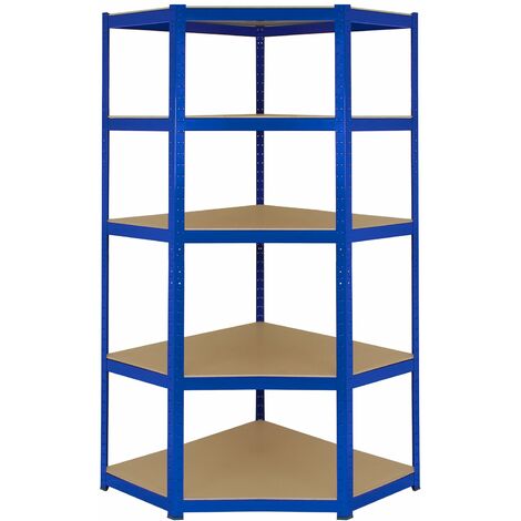 Monster Racking – Rayonnage d'angle T-Rax en acier sans boulons – 90cm x 45cm x 180cm – 5 étagères – Charge maximale 265kg par étagère