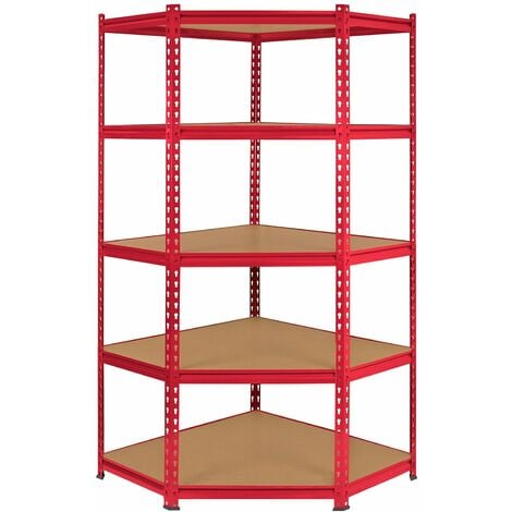 Monster Racking - Rayonnage d'Angle Z-Rax en Acier Sans Boulons Rouge 90cm x 45cm x 183cm