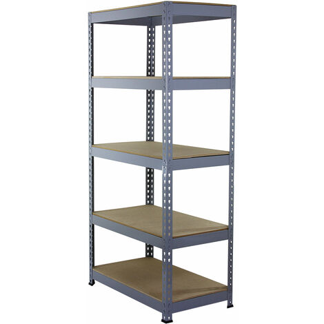 Monster Racking - Rayonnage Q-Rax en Acier Sans Boulons Gris 90cm x 50cm x 182,5cm