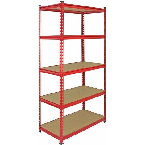 MONSTER SHOP Monster Racking - Rayonnage Z-Rax en Acier Sans Boulons Rouge 90cm x 45cm x 183cm - Rouge