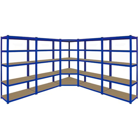 Monster Racking T-Rax Corner Shelving Unit & 90cm Garage Storage Bays x4, Blue