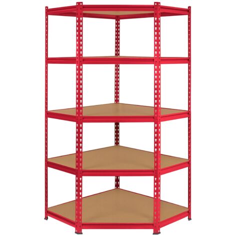 Monster Racking Z-Rax Corner Storage Shelf Unit, Red, 90cm Wide
