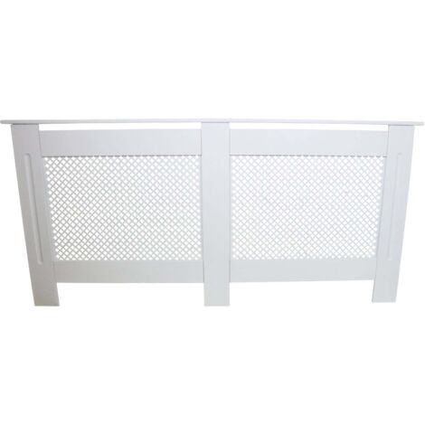 Monster-Shop – Cache radiateur grillagé en MDF blanc 172cm – Hauteur 82cm – Profondeur 18,8cm – Protection enfants et animaux – Finition moderne