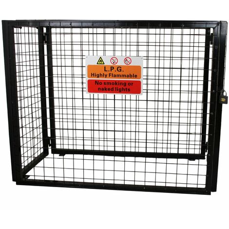 Monster-Shop – Cage métallique pliable pour bouteilles de gaz 19 kg – Acier galvanisé avec serrure – Dimensions 87cm x 90cm x 49cm – Sécurité renforcée