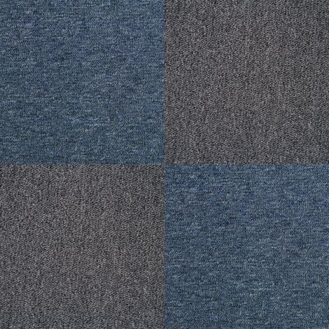 Monster-Shop – Dalle de moquette ultra-résistante noir charbon et bleu tempête – 40 dalles 50cm x 50cm – Couverture 10m² – Pour usage professionnel