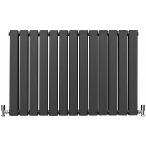 Monster-Shop – Radiateur plat mural 600 x 910 mm gris anthracite – Acier carbone 1.5 mm – BTU 4962 – Installation facile avec kit de fixation inclus