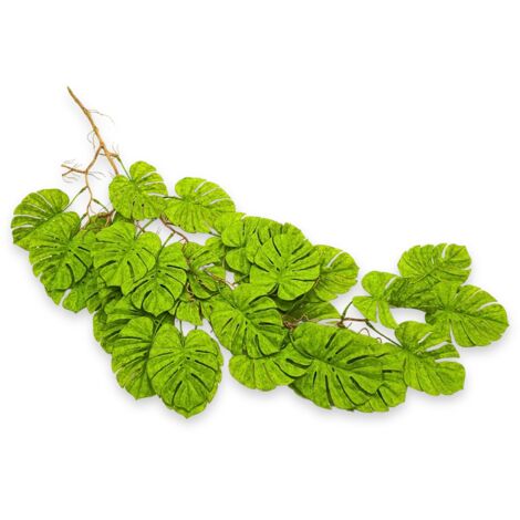 Monstera artificiale per terrario, foglie pendenti, 95 cm