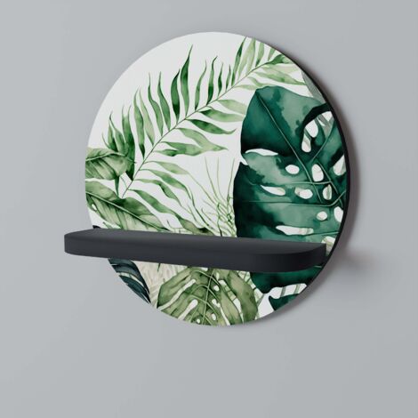 MONSTERA DREAM Rundes Regal Schwarz