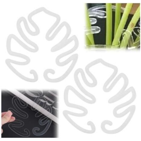 Monstera Grapple, 2 supports transparents pour feuilles de Monstera, tiges en plastique pour plantes en pot.