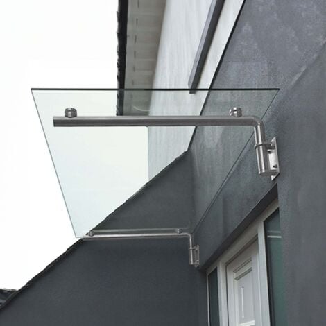 MonsterShop 1440 x 800mm Glass Canopy, 4 Stainless Steel