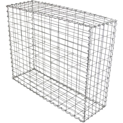 MonsterShop - 2 Gabbioni Metallici per Sassi da Giardino e da Esterno 100cm x 80cm x 30cm in Acciaio Galvanizzato