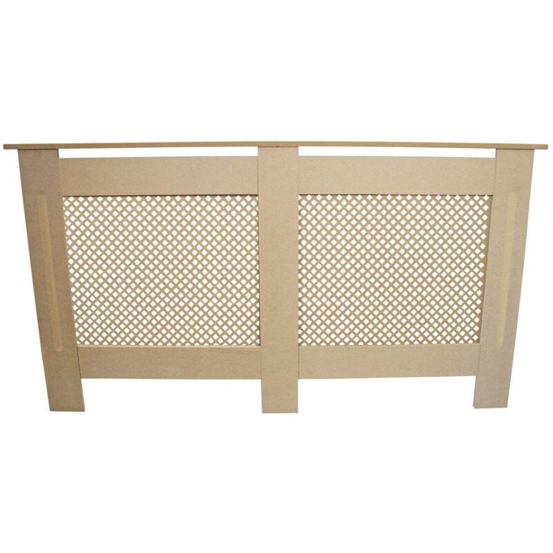 Monster-shop - MonsterShop Cache Radiateur à Motif Grillagé en mdf Naturel Personnalisable de 151,5cm de Large x 82cm de Haut x 18,8cm de Profondeur