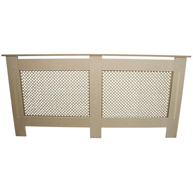 Monster-shop - MonsterShop Cache Radiateur à Motif Grillagé en mdf Naturel Personnalisable de 172cm de Large x 82cm de Haut x 18,8cm de Profondeur