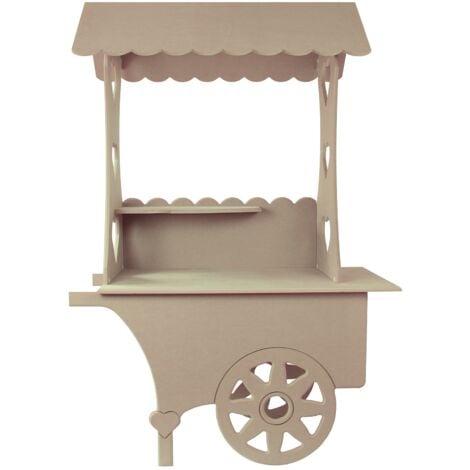 Carrito Candy Bar Cream Blanco Envejecido