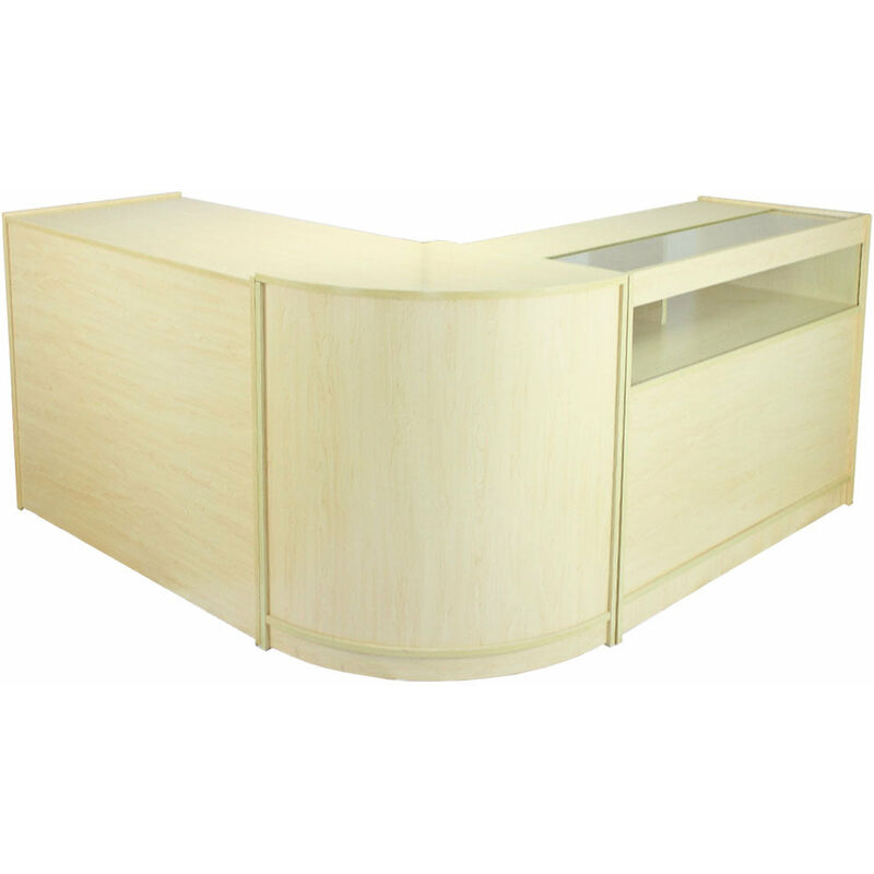 MonsterShop - Collection Galaxy avec 3 Comptoirs de Magasin et Réception avec Finition Laminée en Érable