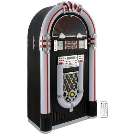 MonsterShop - Jukebox Anni '50 con Vinile, CD, USB, Bluetooth, SD/MMC Memory Card, Radio FM e AUX 128cm x 64cm x 38cm