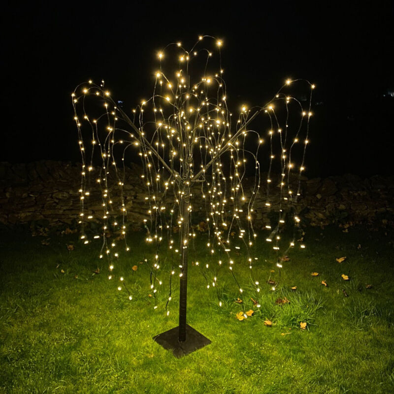 Image of Monster-shop - MonsterShop - Salice Piangente Luminoso Abero a Luci a led Decorazioni Natalizie Luci di Natale da Esterno per Giardino - 240cm - Nero