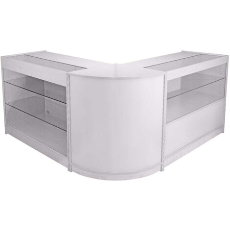 MonsterShop - Set Pegasus con 3 Banconi da Negozio e Reception Bianco Brillante Elegante