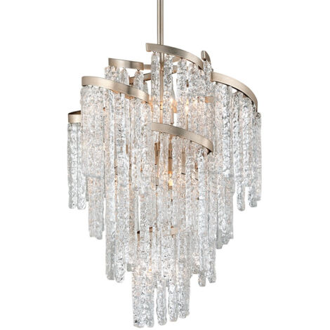 Mont Blanc Lustre à 9 Lumières MODERN Feuille, Verre Vénitien