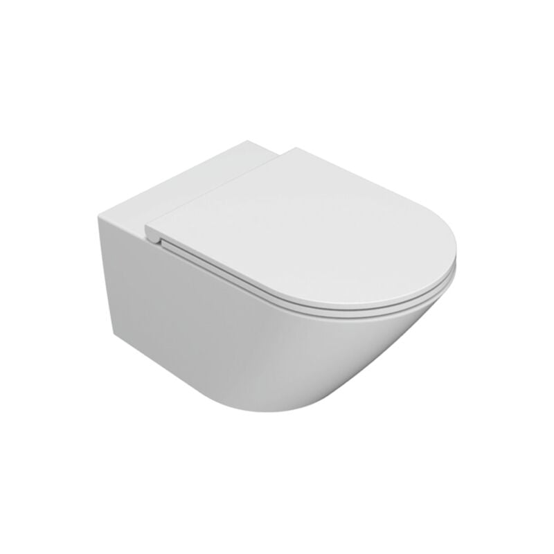 Ceramica Globo - Cuvette murale sans rebord 57x36 cm Globo Forty3 FOS05BI Blanc - Céramique - Standard