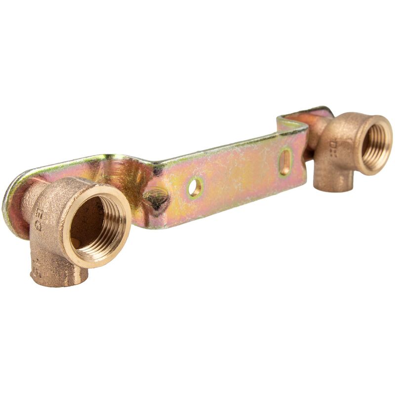Ibp Bänninger - Montageeinheit gekröpft mit Rotgusswinkel 90° für Lötanschluss, 15 mm x 1/2 Zoll ig Stichmaß 153 mm - Typ 4976G, dvgw