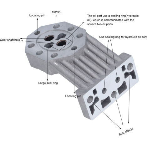 Montagehalterung für elektrohydraulische Pumpen von Holzhäckslern – FM8/FM10/FM16 – Universal, mit Dichtungen – Aluminium – 130 mm