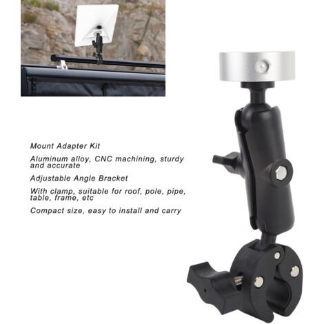 Montagehalterung – Universaladapter für Mini-Antennen – Halterung aus Aluminiumlegierung mit verstellbarer Klemme für Gestelle, Klemmen und Stative