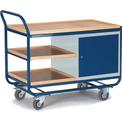 Montagewagen mit Stahlschrank und Ablagen