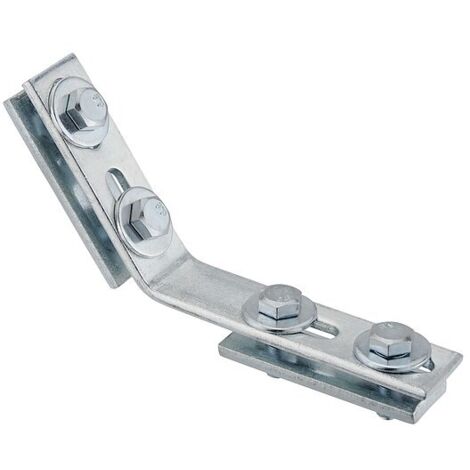 Montagewinkel 45° verzinkt - mit Doppelschiebemuttern - 85 x 25 x 4 mm - für Profil 27/18 und 28/30