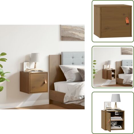 Montaggio a parete - vidaXL Pensile Marrone ambra 31,5x30x30 cm in Legno Massello di Pino - Vite per parete