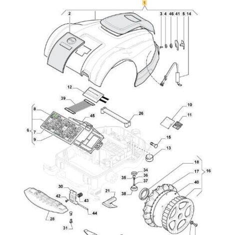 MONTAJE DE CARCASA MOUNTFIELD MTF500 ORIGINAL STIGA - 112600356/0