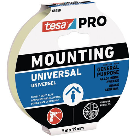 Montaje Pro Un Universal 66958 Longitud de banda adhesiva de montaje blanco 5 m Larg (por 8)