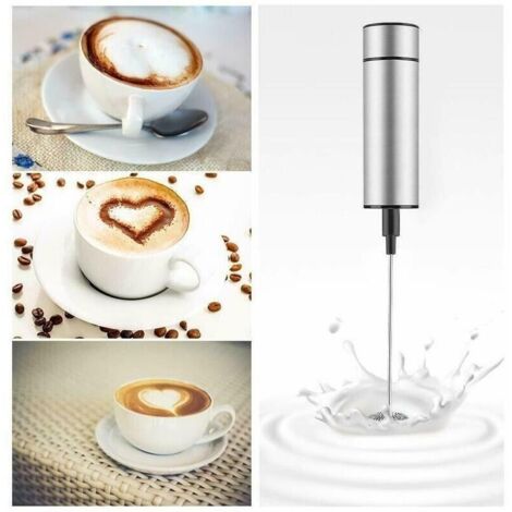 Montalatte Elettrico a batteria 2 in 1 Aorlis in Acciaio Pratico Mixer con base