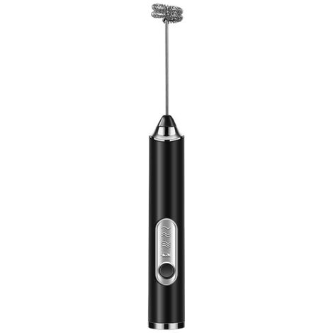Montalatte elettrico portatile con 2 testine, frusta per schiuma con ricarica USB a 3 velocità, schiumatore per latte (nero)