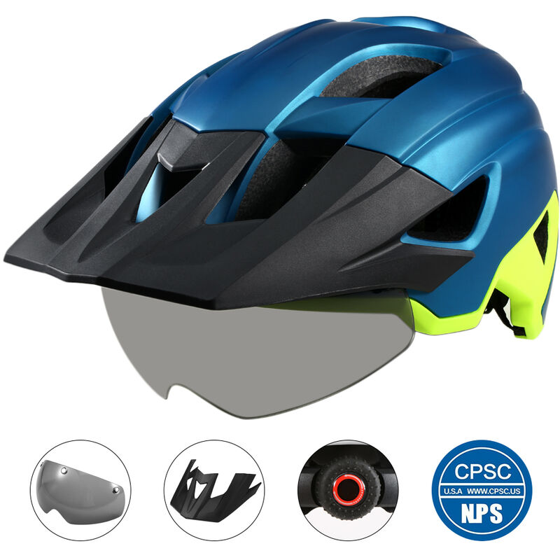 

Montana Bici del casco con visera desmontable desmontable Gafas Ultraligero ajustable de ciclo del casco de ciclista de MTB Hombres Mujeres deportes