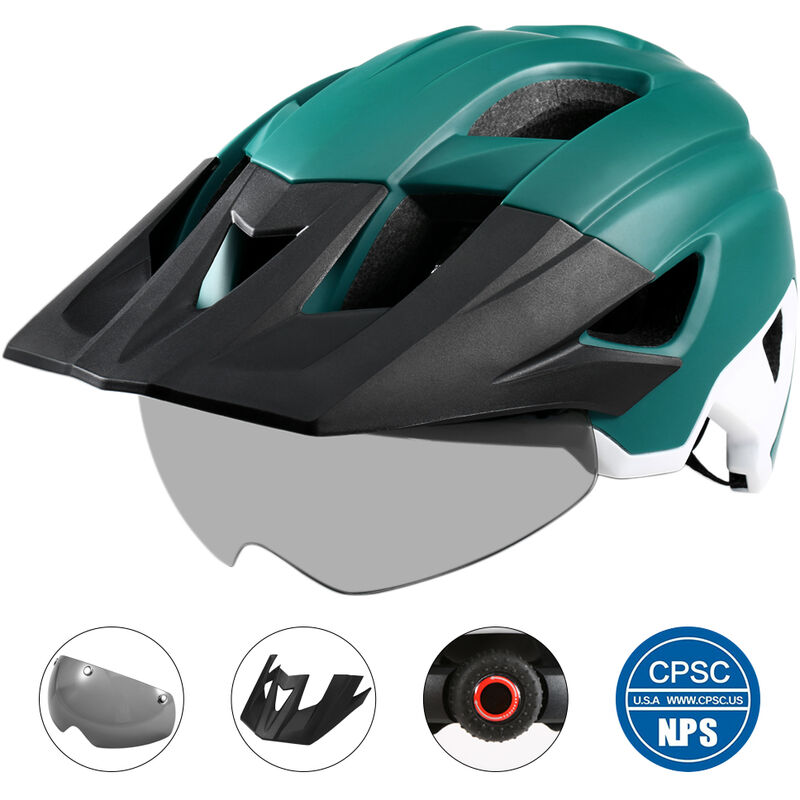 

Montana Bici del casco con visera desmontable desmontable Gafas Ultraligero ajustable de ciclo del casco de ciclista de MTB Hombres Mujeres deportes