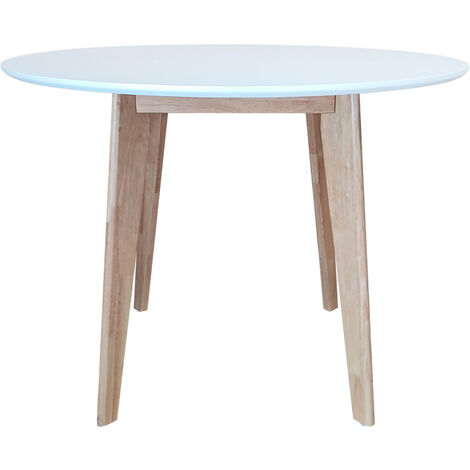 BO LIVING Montana Round table White top Oak legs