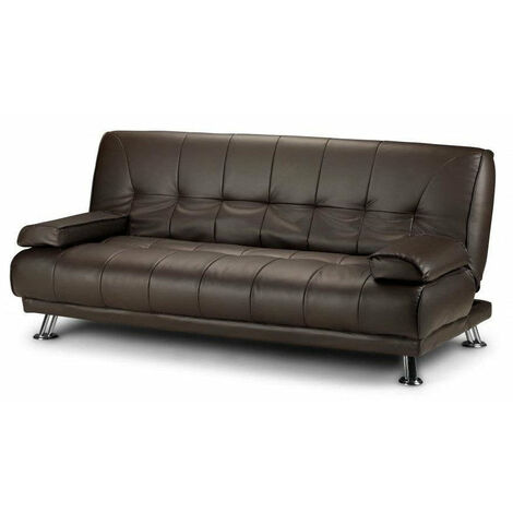 Montana Sofa Bed 3 Seater Faux Leather Black Brown Sofabed