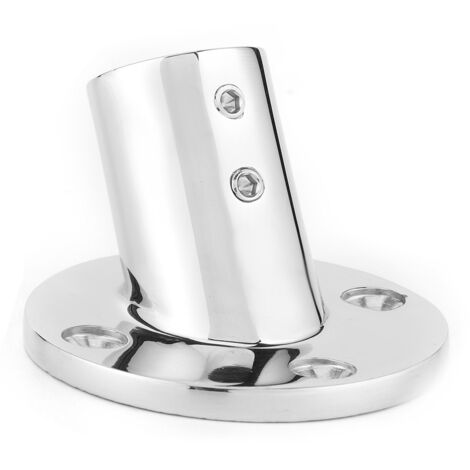 Montant d'escalier inox pour tube 22 mm - Base ronde à 60 degrés