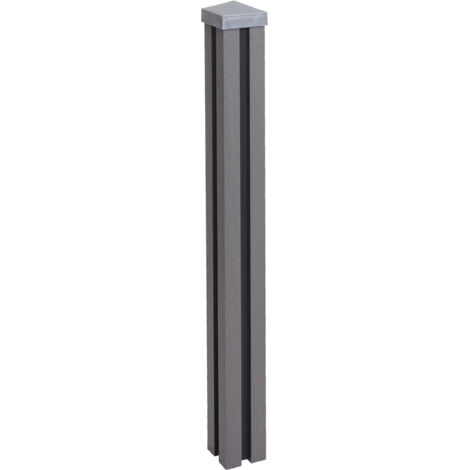 Montante basso pilastro per frangivento fendivista modello Sarthe WPC 98cm grigio