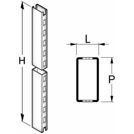 MONTANTE cm. 3x6x220 h Col. Bianco RAL9001