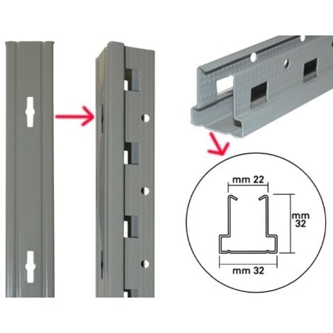 MONTANTI LB1 PER SCAFFALATURE A GANCIO H 250 MONTANTE ANGOLARE SCAFFALI