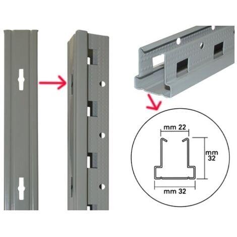 MONTANTI LB1 PER SCAFFALATURE A GANCIO H 300 MONTANTE ANGOLARE SCAFFALI