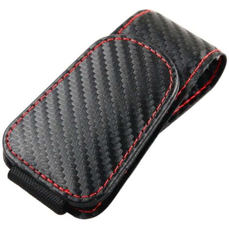 Montatura per occhiali da auto, clip magnetica in pelle per appendere gli occhiali da auto, montatura universale per occhiali da sole con visiera per auto con clip (nero 4,59 cm)