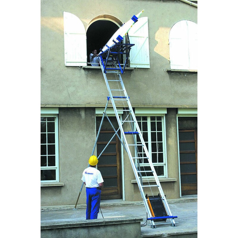 Tubesca Comabi - Monte-matériaux avec cadre à plaques triple orientation - Hauteur 20.00m - Charge max 200kg - MONTANA/20/CDO