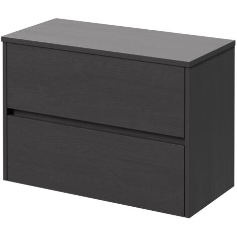 Montego Graphite Grey 800mm Wall Mounted Vanity Unit for Countertop Basins with 2 Drawers