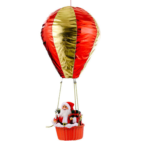 Montgolfière spéciale livraison du Père Noël, décoration de Noël suspendue avec lumières chaudes, décorations de Noël intérieures et extérieures
