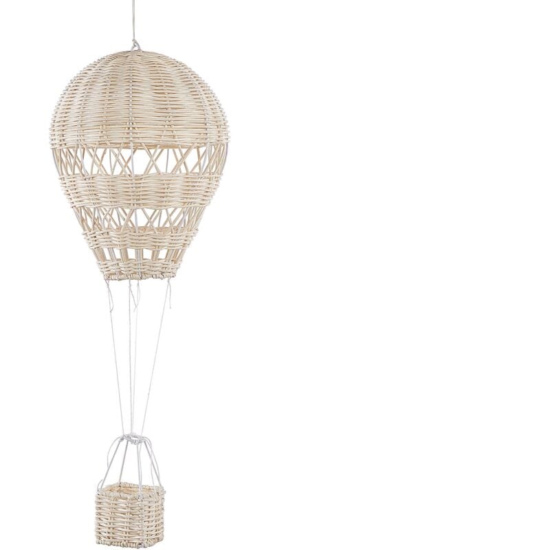 Décoration Suspendue pour Chambre d'Enfant Montgolfière en Rotin Naturel Bemba